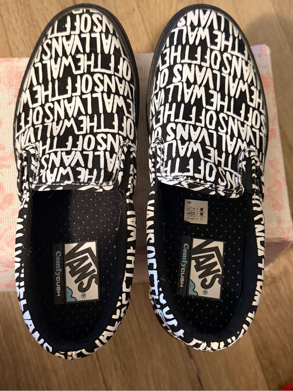 Vans Black & White 'Off The Wall' Logo Slip-On Sneakers